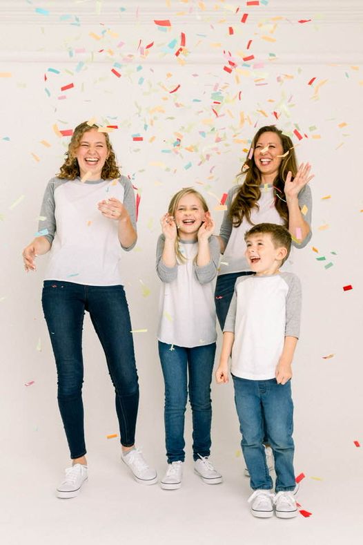 Kristen and her family celebrate her real estate licensure.